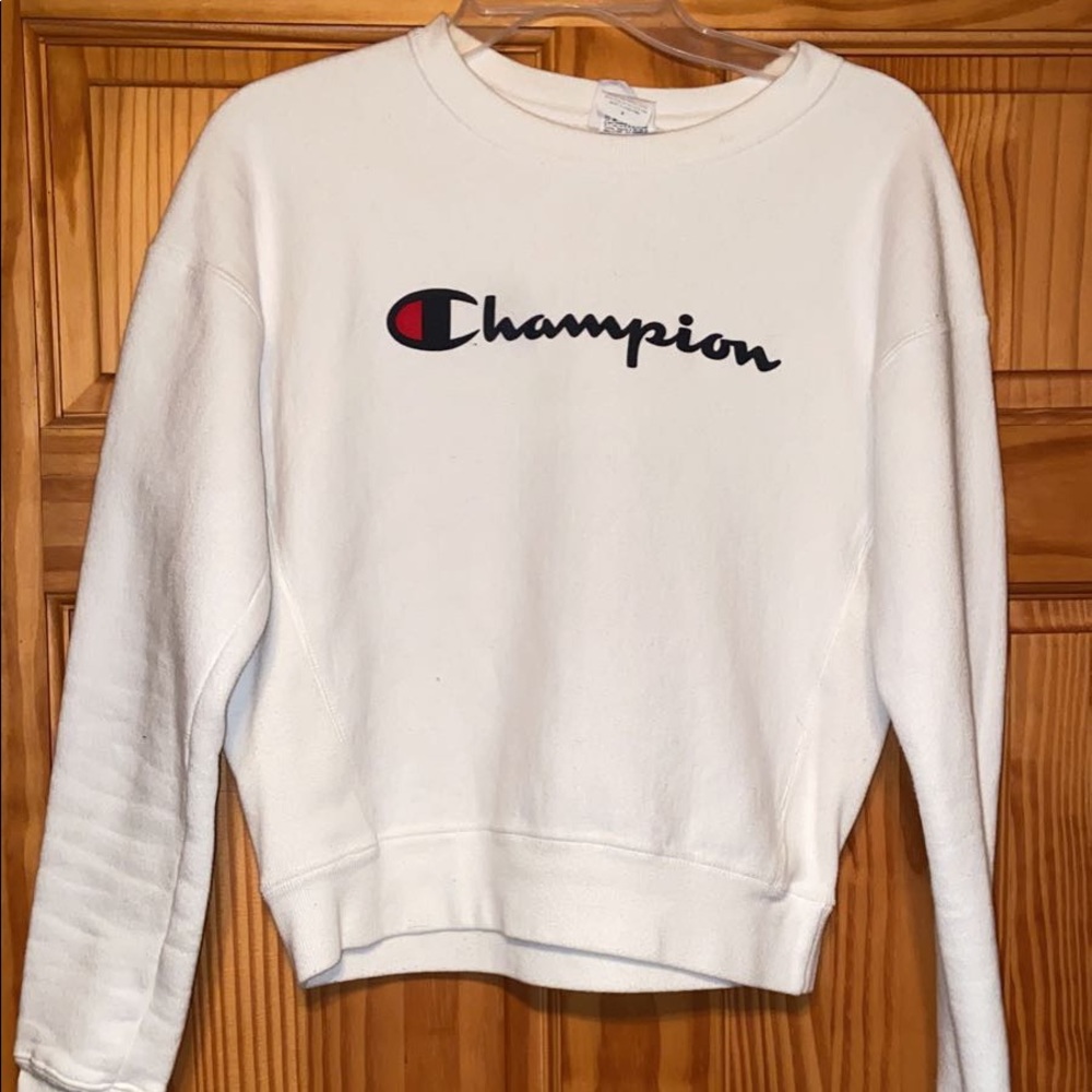 White Champion Crew Neck